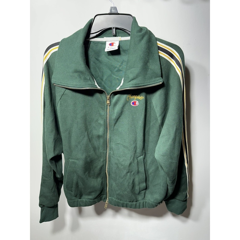 Champion Women's XL Game Day Green Full Zip Mock Neck Top Jacket